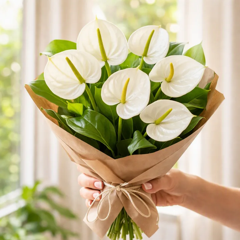 Anthurium (flamingoblomma) – White – image 3