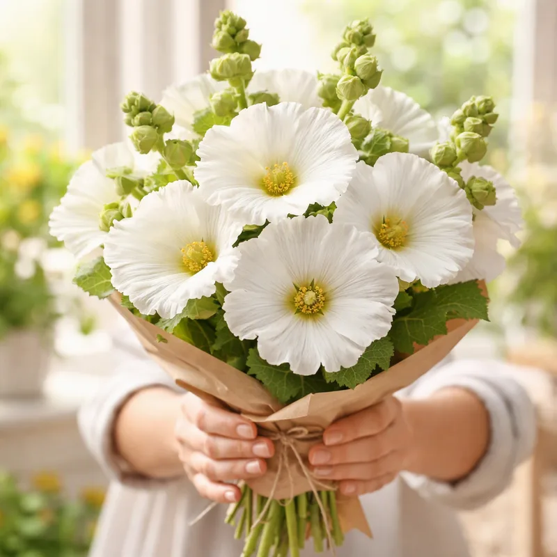Hollyhock – White – image 3