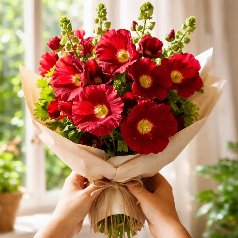 Hollyhock – Red – image 3