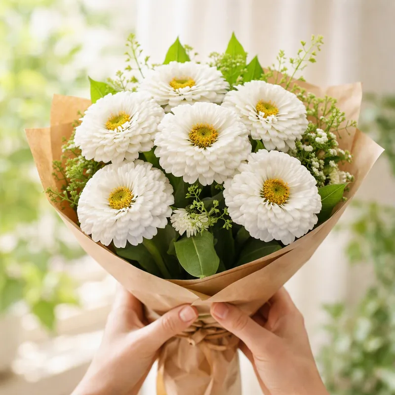 Zinnia – White – image 3